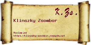 Klinszky Zsombor névjegykártya