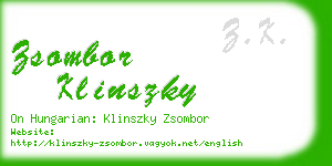 zsombor klinszky business card